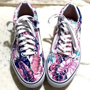 NWOT Vans Old School Tropical Floral Sneakers